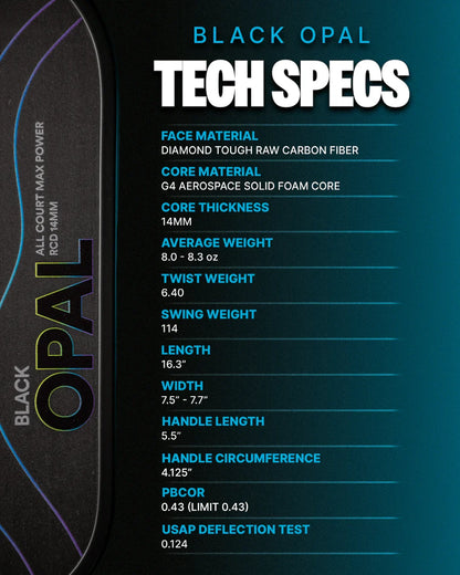 Six Zero Black Opal Pickleball Paddle