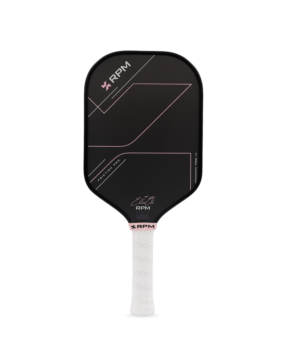 RPM Friction Pro V2 Ella Oh Pink 14mm Elongated Pickleball Paddle