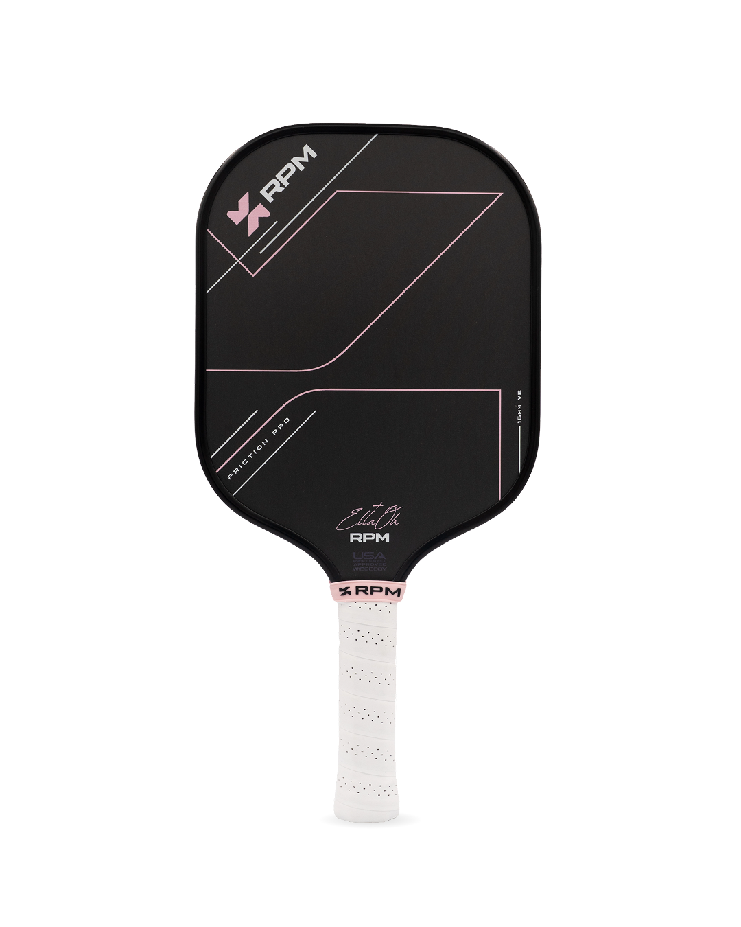 RPM Friction Pro V2 Ella Oh Pink 16mm Widebody Pickleball Paddle