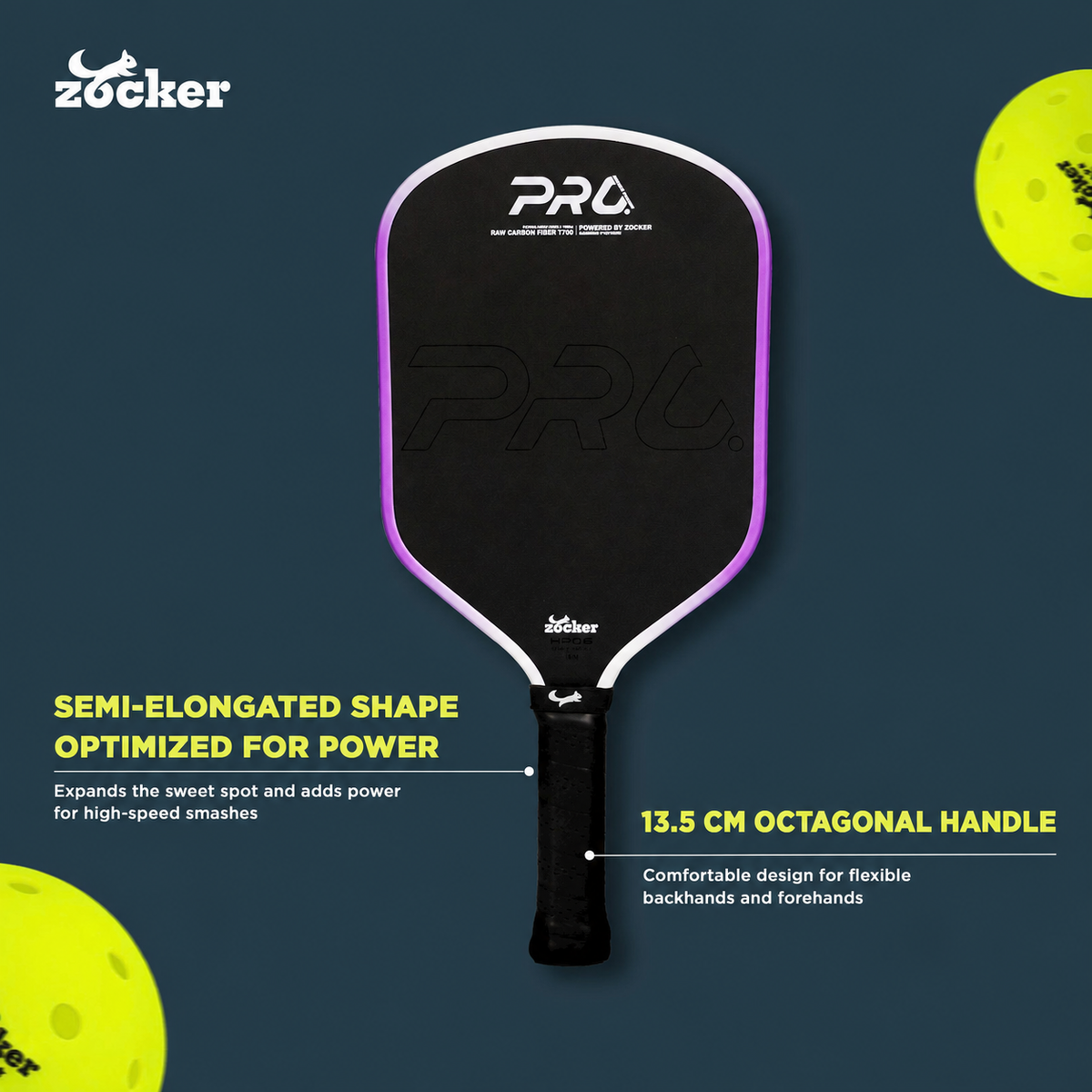 Zocker HP06 Pro Series Power Pickleball Paddle