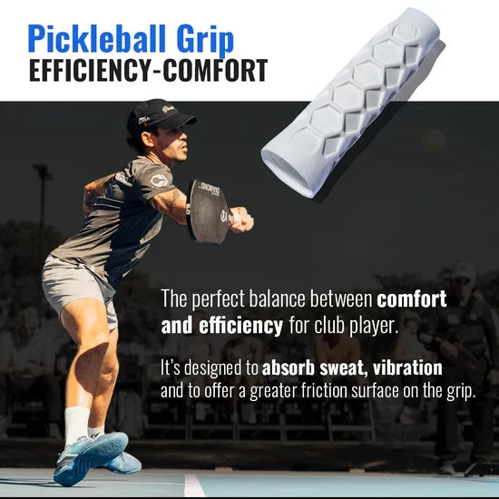 Hesacore Pickleball Grip - 5.25 Inches Long - Regular Feel - White