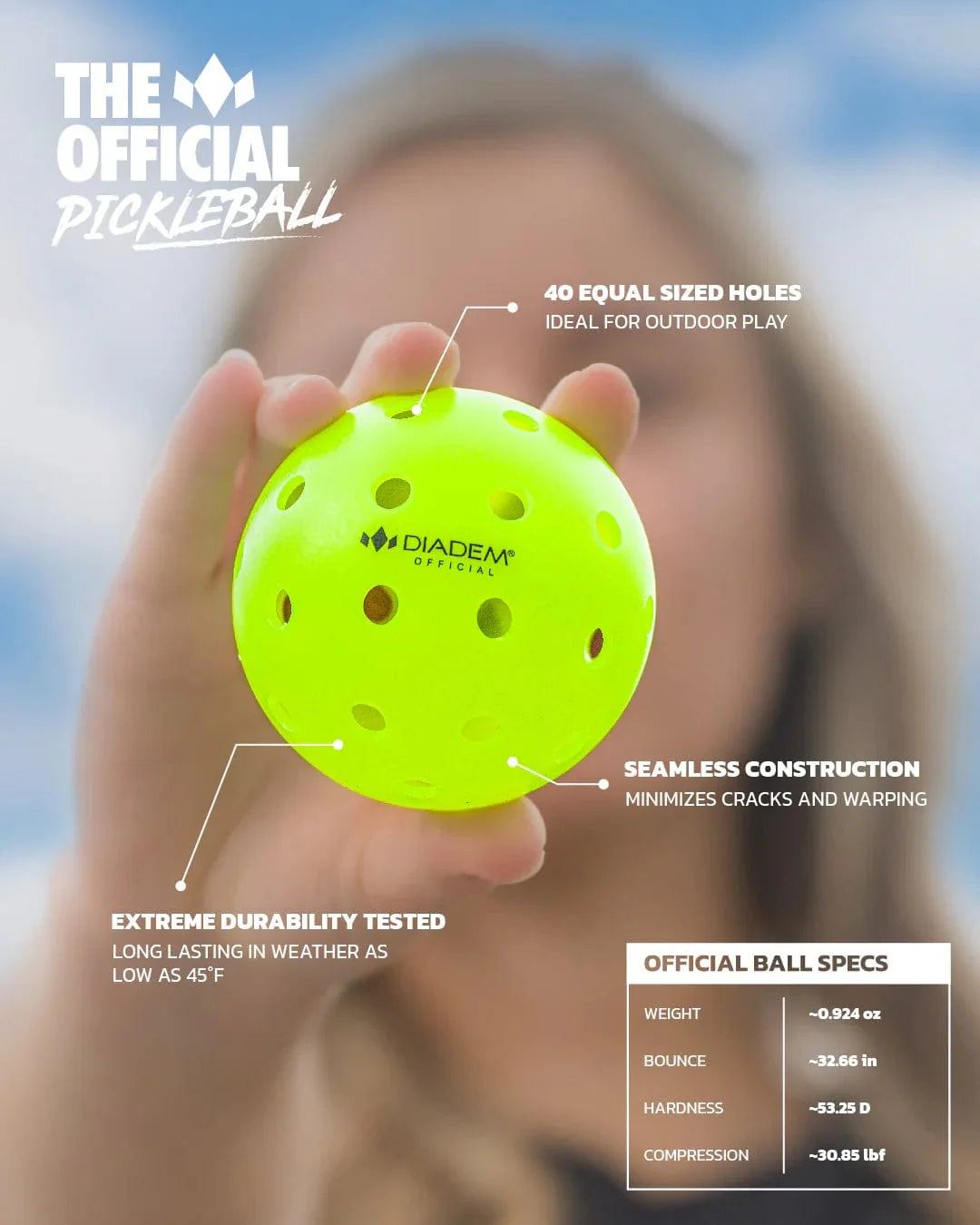 Diadem Official Outdoor Pickleball Balls