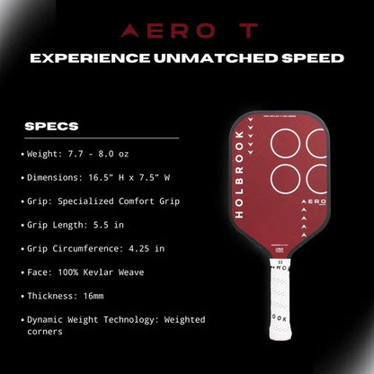 Holbrook Pro Aero Kevlar T 16mm Pickleball Paddle